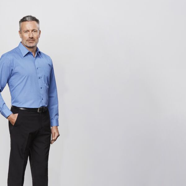 Mens Micro Check Long Sleeve Shirt Thumbnail