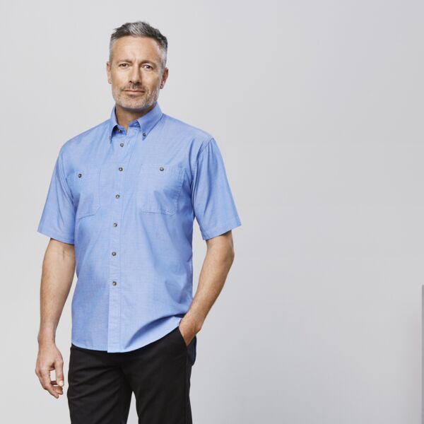 Mens Chambray Short Sleeve Shirt Thumbnail