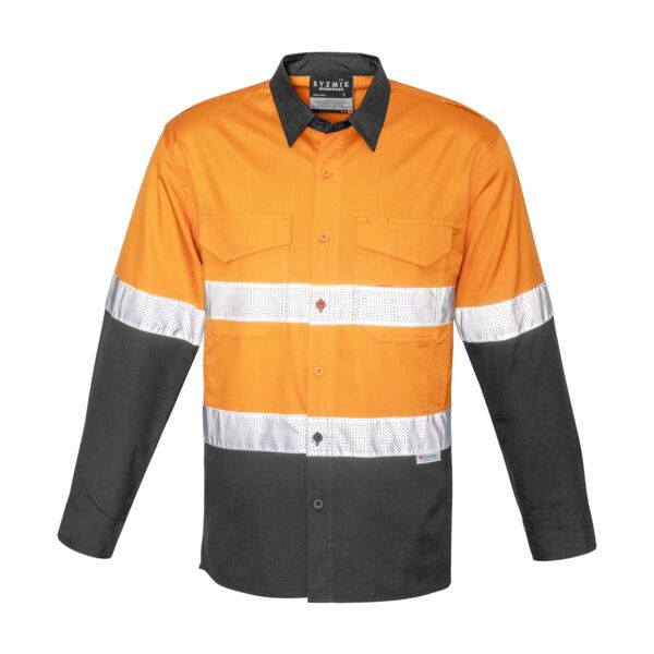 Mens Rugged Cooling Hi Vis Taped Long Sleeve Shirt Thumbnail