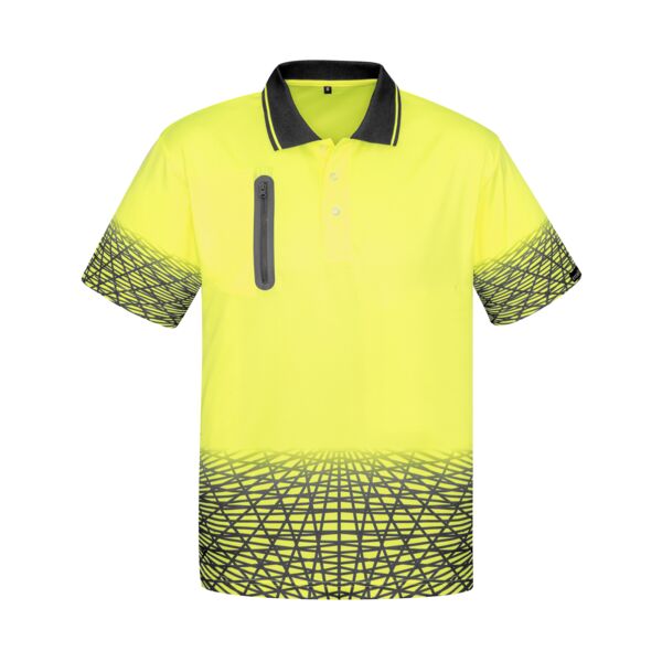 Mens Hi Vis Tracks Short Sleeve Polo Thumbnail