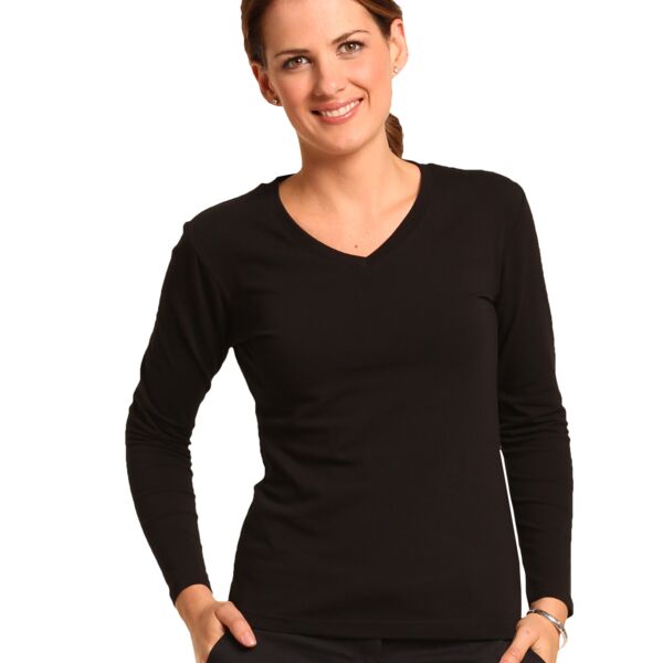 Long Sleeve 'V' Neck Tee TS05A Thumbnail